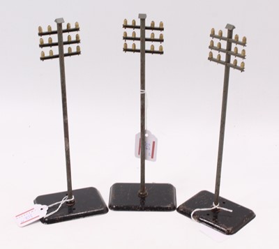 Lot 356 - Three Hornby 1923 Telegraph poles, black...