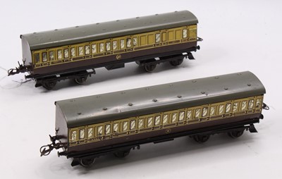 Lot 372 - Two 1935-41 Hornby GW passenger coaches, brown...