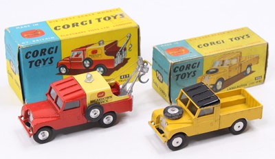 Lot 1418 - Corgi Toys boxed Land Rover group, 2 examples...