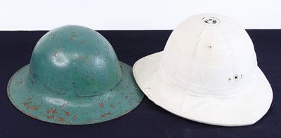 Lot 3352 - A WW II Zuckerman helmet, later turquoise...