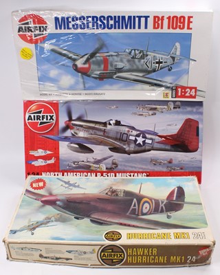 Lot 1628 - Airfix 1/24th scale boxed model kit group of 3...