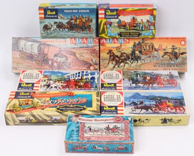 Lot 1624 - Adams and Revell boxed coach and wagon group...