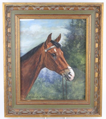 Lot 3578 - Karl Volkers (1868-1944), Study of a bay horse,...