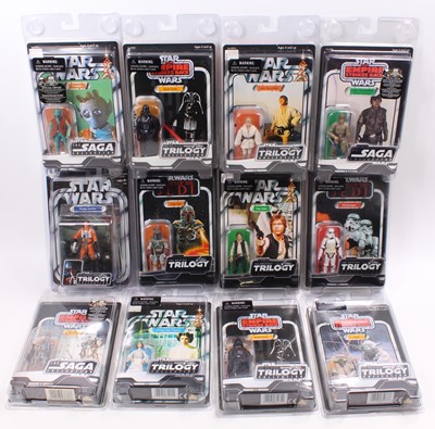 Lot 824 - A collection of 12 carded Star Wars The Saga...