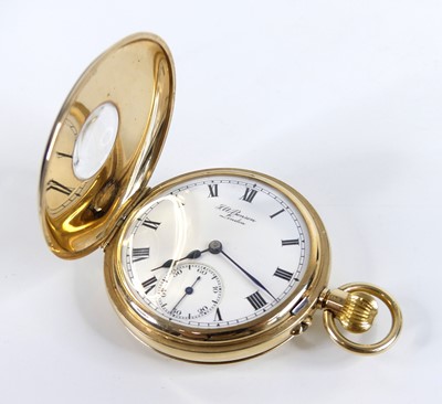 Lot 1330 - J W Benson of London, a 9ct gold keyless half...