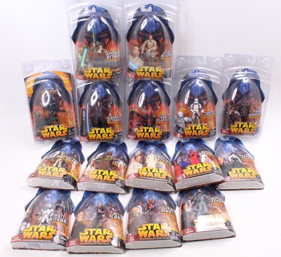 Lot 838 - One tray containing 16 carded Star Wars Hasbro...