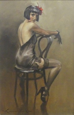 Lot 233 - Raymond Leech (b.1949) - Cabaret Girl, oil on...