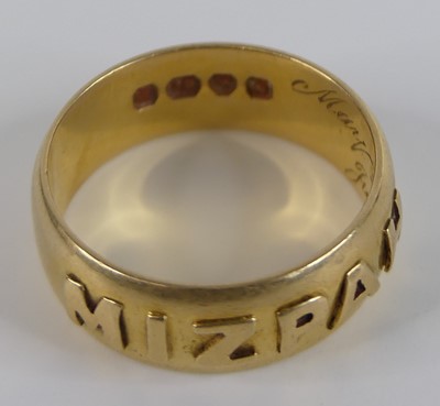 Lot 2515 - A late Victorian 18ct yellow gold ring, with...