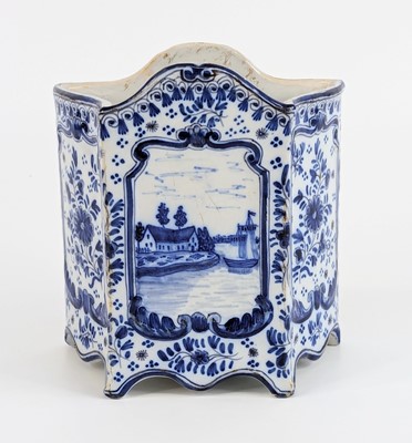 Lot 1108 - A Delft blue and white cachepot, 19th century,...