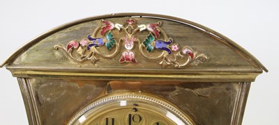 Lot 3 - A 19th century brass eight-day mantel clock,...