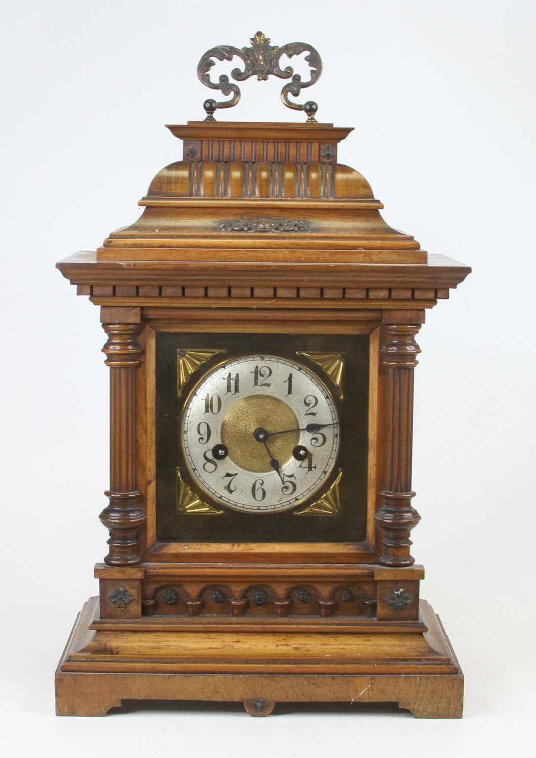 Lot 11 - An early 20th century continental walnut cased...