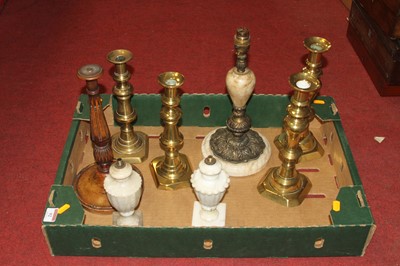 Lot 92 - A collection of lamps and candlesticks, to...