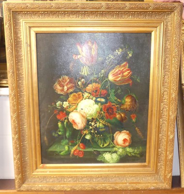 Lot 1019 - 20th century school - Still life with flowers...