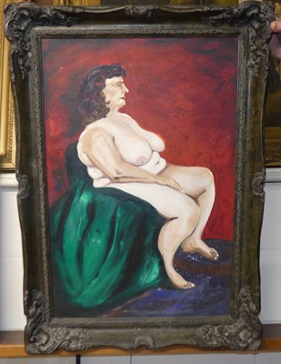 Lot 1020 - Contemporary school - Female nude study, oil...