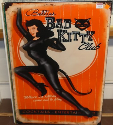 Lot 1028 - A lithograph printed tin sign for Betty's Bad...