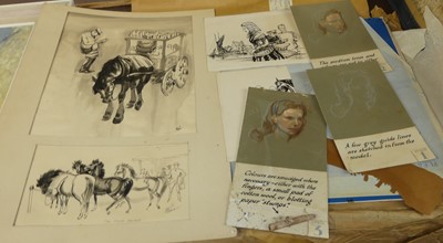 Lot 1036 - Artists folio and contents of original...