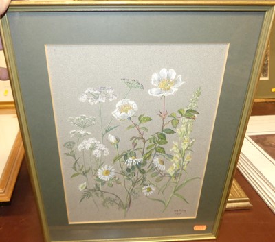 Lot 1044 - N.R. Riley - Wildflowers, gouache, signed and...