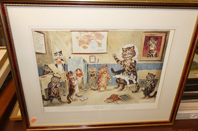 Lot 1060 - Louis Wain (1860-1939) - Pair; The Good Puss,...