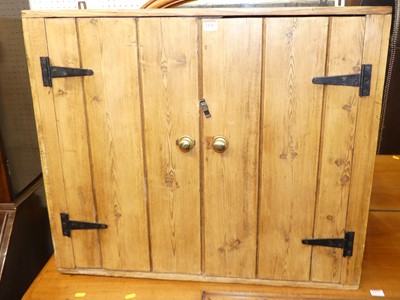 Lot 1126 - A rustic boarded pine double door hanging wall...