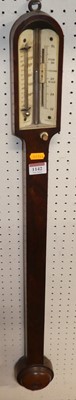 Lot 1142 - A 19th century rosewood stick barometer, with...