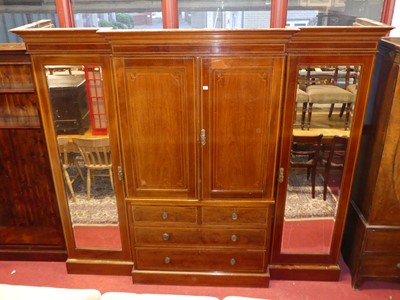 Lot 1153 - An Edwardian mahogany and chequer strung...