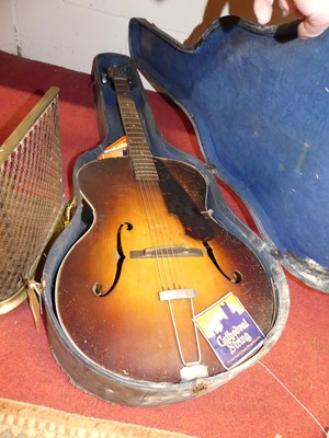 Lot 1075 - The Aristone - acoustic guitar in leather case...