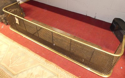 Lot 1076 - A Victorian brass and wirework spark guard,...