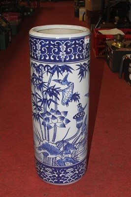Lot 98 - A Chinese blue and white pottery stickstand,...
