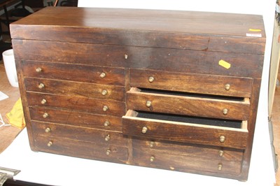 Lot 108 - A 20th century hardwood table-top chest,...