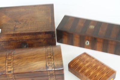Lot 104 - A 19th century figured oak jewellery box, the...