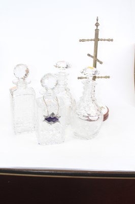 Lot 123 - A pair of cut glass decanters, of triple...