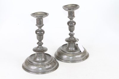 Lot 128 - A pair of 19th century pewter table...