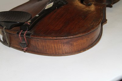 Lot 164 - A cased student's violin, with bow; together...