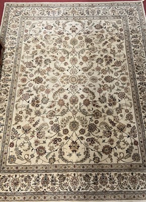 Lot 1159 - A Persian style woollen cream ground Tabriz...