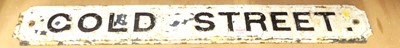 Lot 1106 - A cast iron street sign Gold Street, probably...