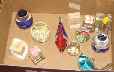 Lot 165 - A collection of art glass paperweights, to...
