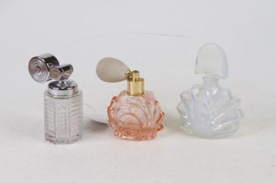 Lot 177 - A French frosted pressed glass scent bottle,...