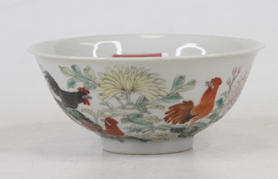 Lot 183 - A Chinese porcelain bowl, enamel decorated...