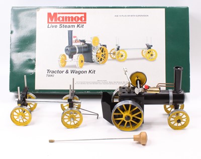 Lot 6 - A Mamod live steam TWKI tractor and wagon kit,...