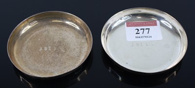 Lot 277 - A pair of modern 925 silver coasters, each...