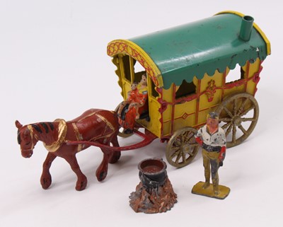 Lot 1867 - A Morestone lead hollow cast gypsy caravan,...