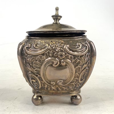 Lot 217 - A Victorian silver tea caddy, of bombe shape,...