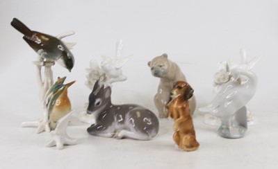 Lot 218 - A Royal Copenhagen porcelain figure of a fawn,...