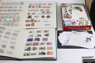 Lot 408 - Two stamp albums and contents, together with a...