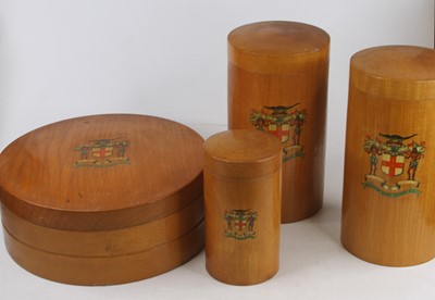 Lot 434 - A set of four treen storage containers, each...