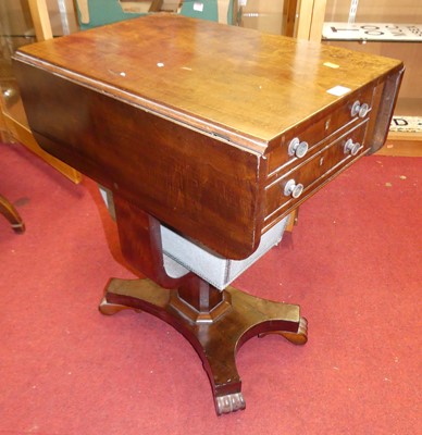 Lot 1239 - A William IV mahogany dropflap pedestal work...