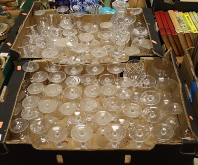 Lot 496 - Two boxes of glassware to include a crystal...