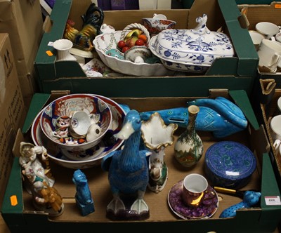 Lot 488 - Two boxes of 19th century and later ceramics...