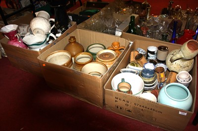 Lot 524 - Three boxes of mixed ceramics, to include...