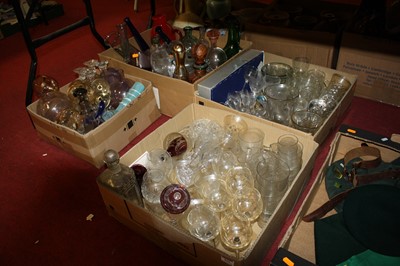 Lot 525 - Four boxes of mixed glassware, to include...